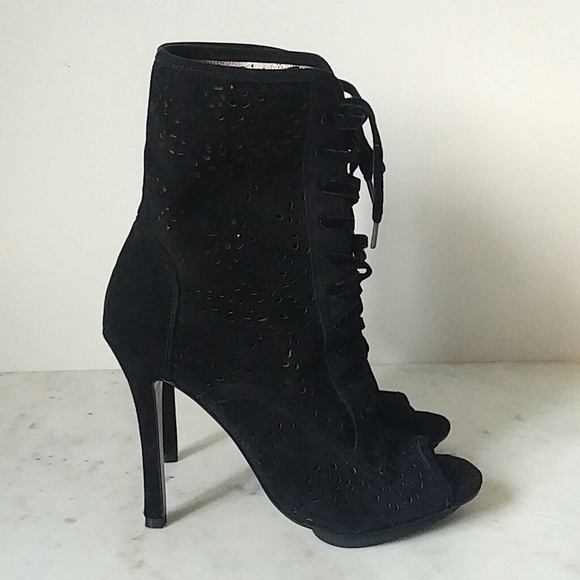 BCBG - suede laser cut open toe heels - Picture 2 of 8